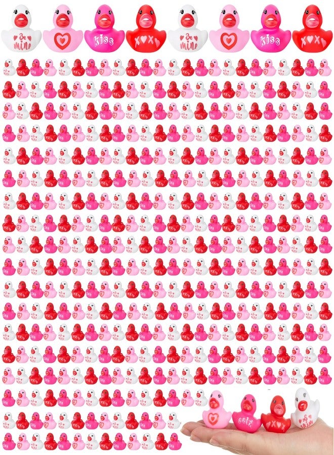 MiniInflat 200 Pcs Valentines Day Rubber Ducks Assorted Rubber Duckies Bulk Mini Pool Toy Ducks for Party Favors Classroom Exchange Gifts - Image 1